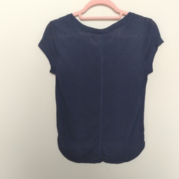 Universal Thread Navy Blue Linen Blend Short Sleeve Henley Top Size XS - Picture 3 of 8